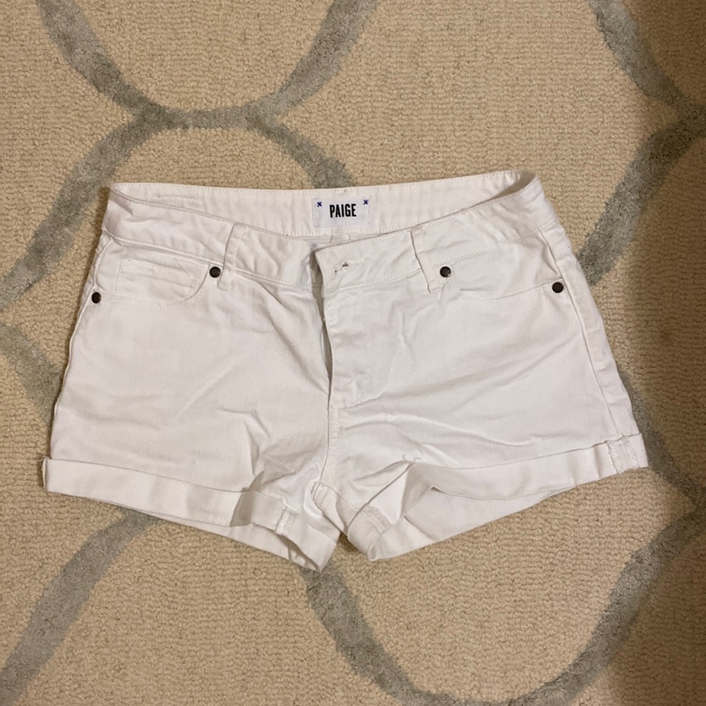 White jean shorts